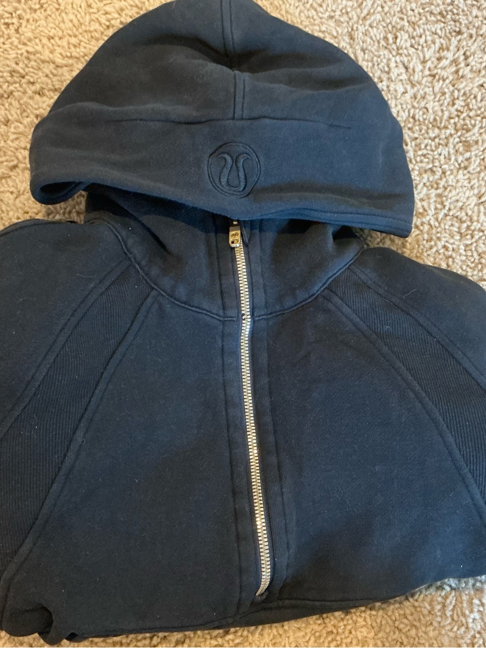 Lululemon Black and Gold Scuba, half zip